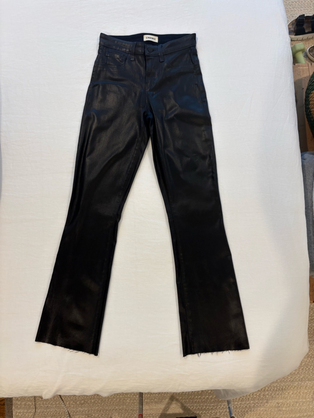 L'AGENCE Selma Coated Bootcut Jeans